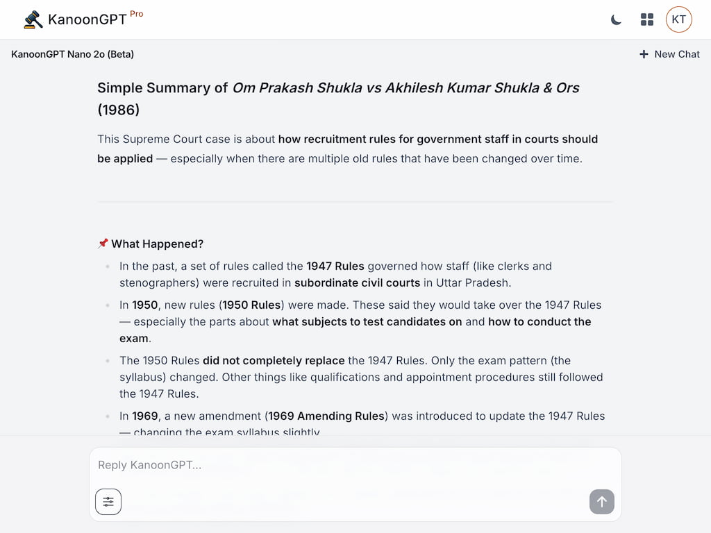 KanoonGPT Chat Interface Preview